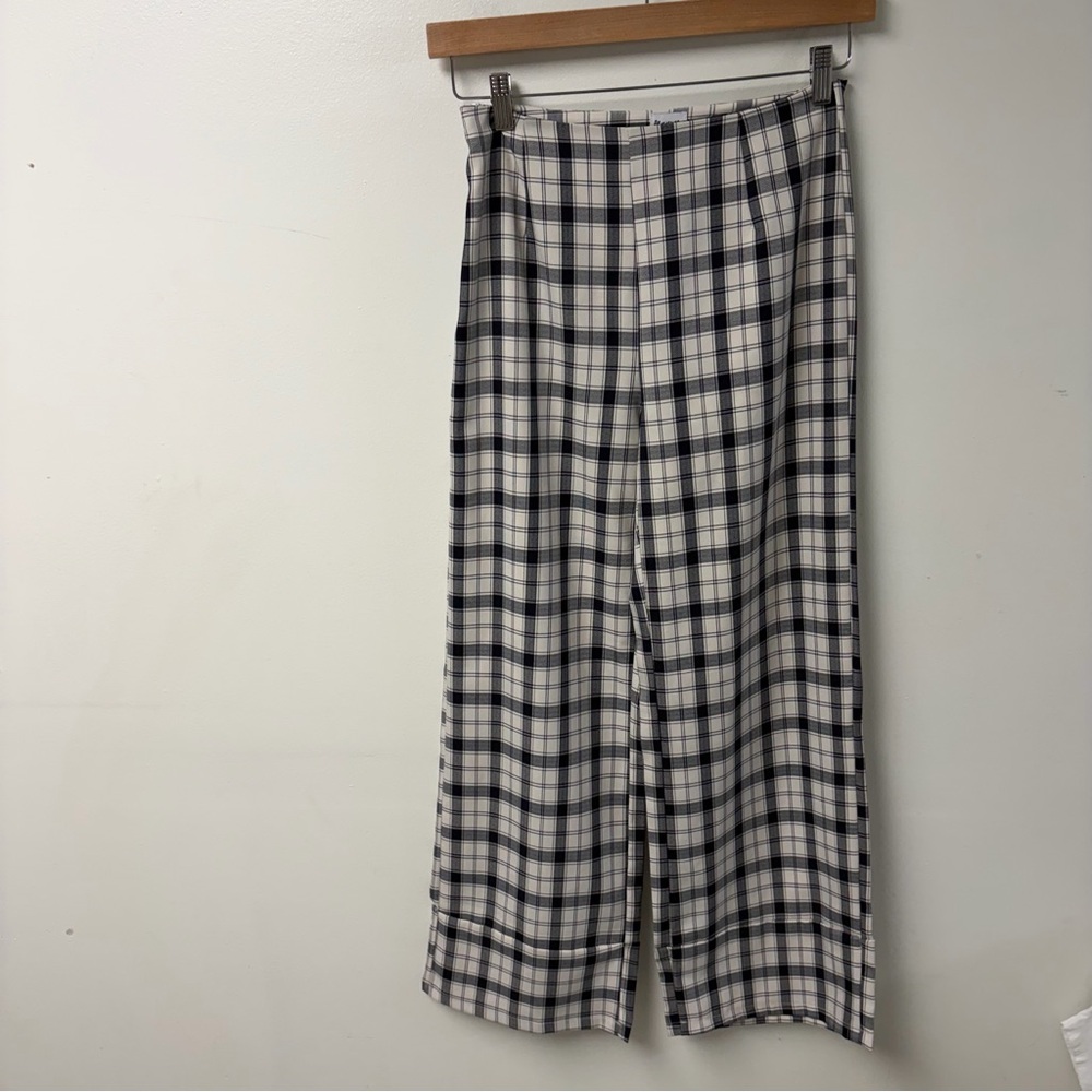 Princess Polly Euro Pants Black White‎ Plaid Size 6 - Picture 2 of 4